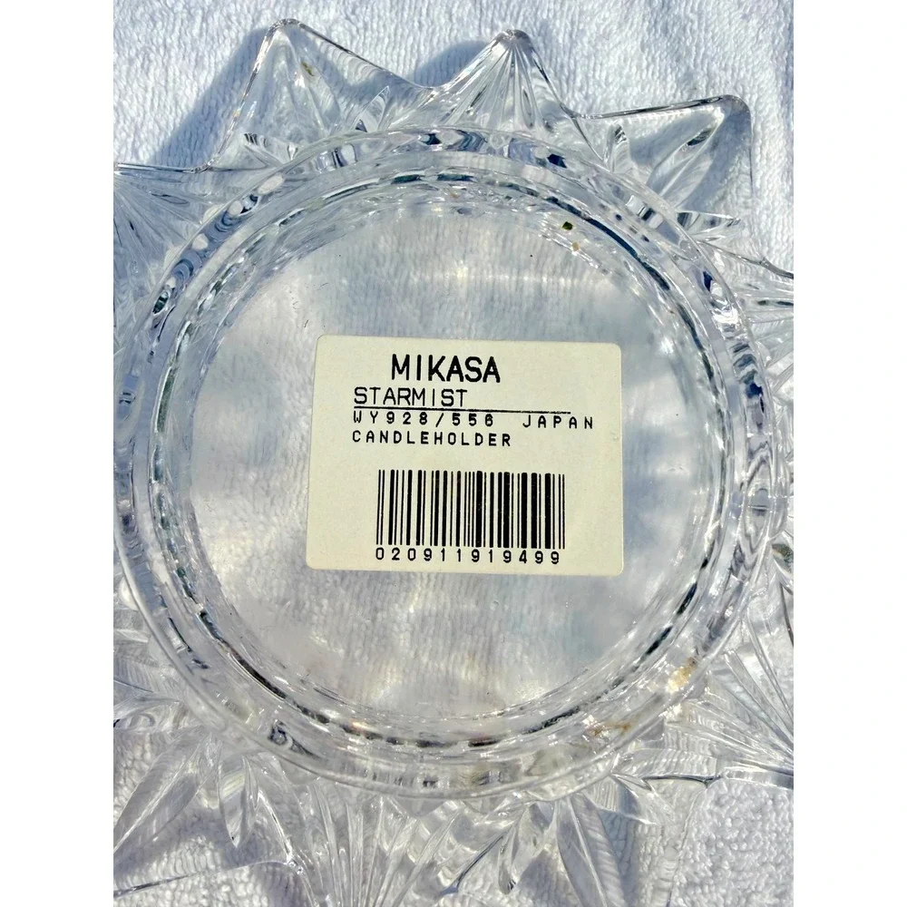Mikasa Starmist Crystal Starburst Votive Tealight Candle Holder Japan WY928